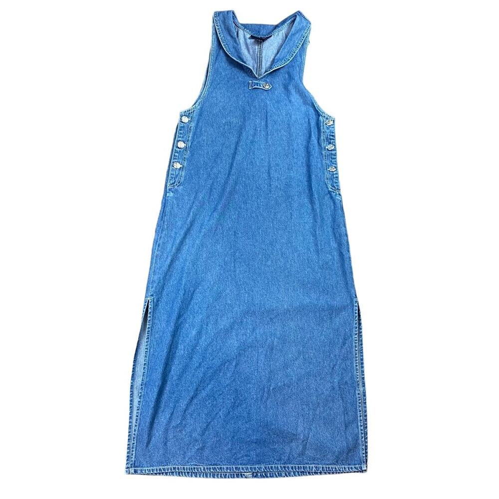 Vintage Y2K Denim Sailor Overall Dress Just Blu Size Small
